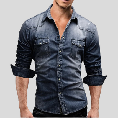 Marcus™ – Moderne og Stilfuld Jeansskjorte