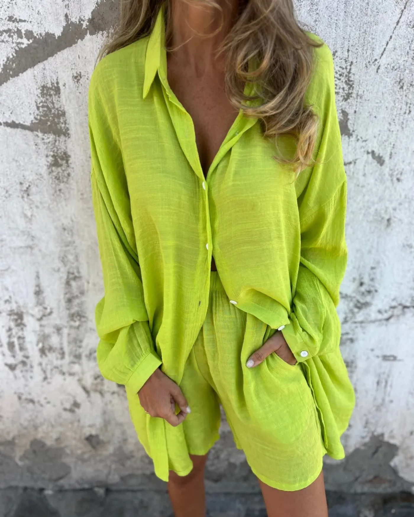 Magdalena™ - Afslappet Chic Skjorte- & Shortsæt