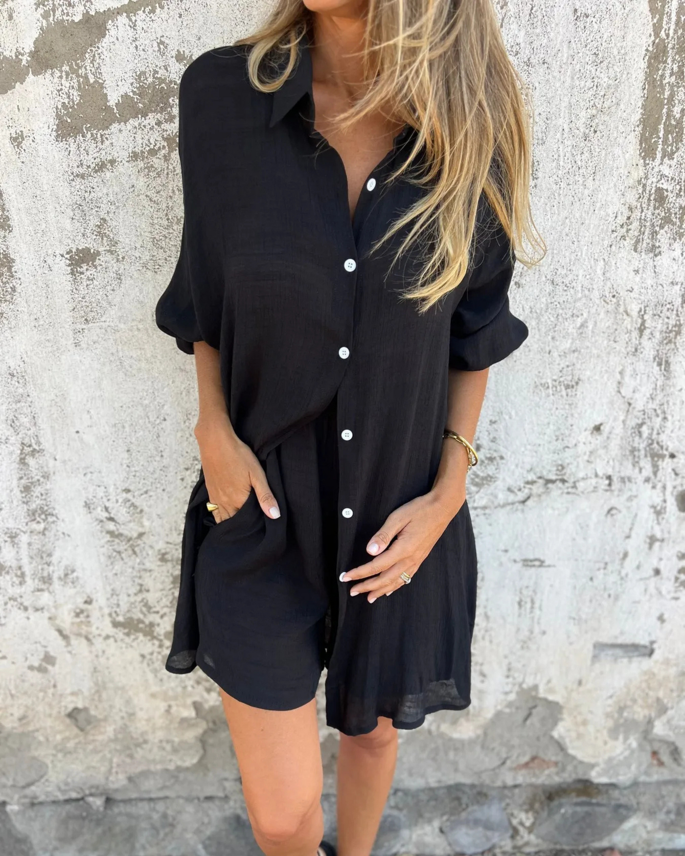 Magdalena™ - Afslappet Chic Skjorte- & Shortsæt