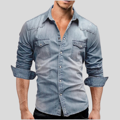 Marcus™ – Moderne og Stilfuld Jeansskjorte
