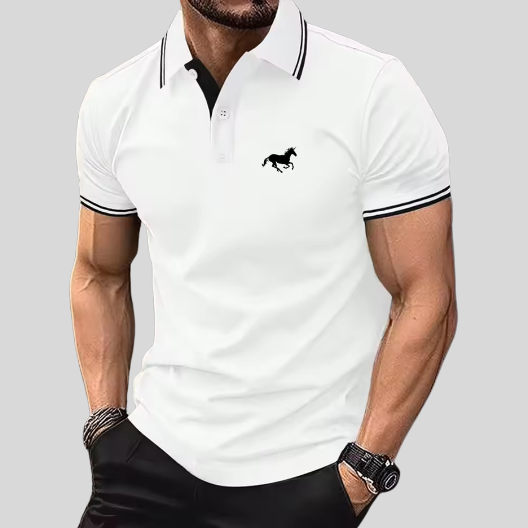 Wilhelm™ – Afslappet T-shirt med Knaplukning og Polo-krave