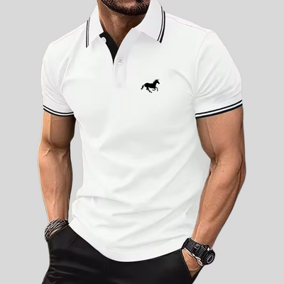 Wilhelm™ – Afslappet T-shirt med Knaplukning og Polo-krave