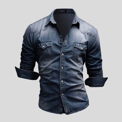 Marcus™ – Moderne og Stilfuld Jeansskjorte