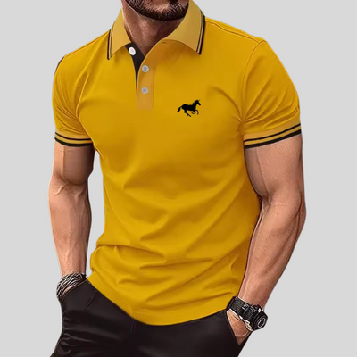 Wilhelm™ – Afslappet T-shirt med Knaplukning og Polo-krave