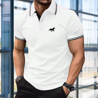 Wilhelm™ – Afslappet T-shirt med Knaplukning og Polo-krave