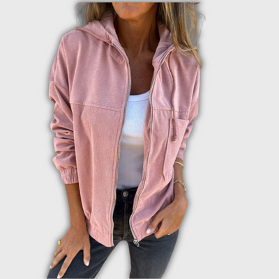 Femke™ – Retro Fløjlsjakke med Stil og Hætte