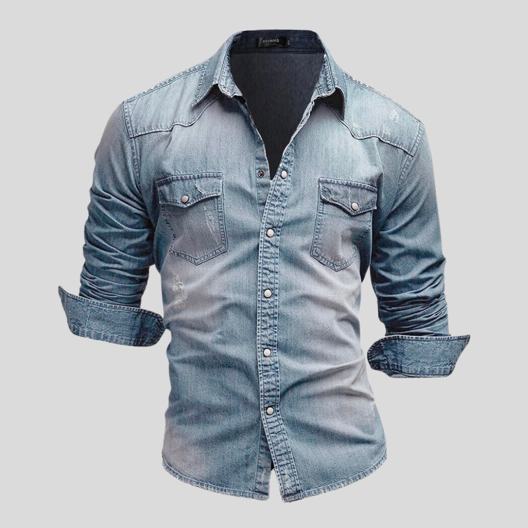 Marcus™ – Moderne og Stilfuld Jeansskjorte
