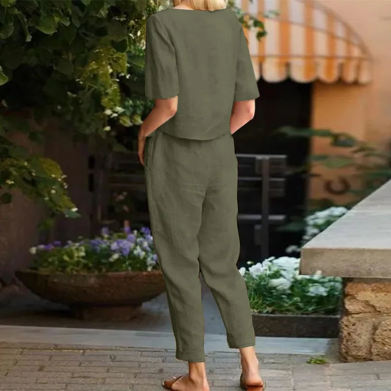 Vendela™ – Elegant Dame Sommer Sæt i 2 Dele