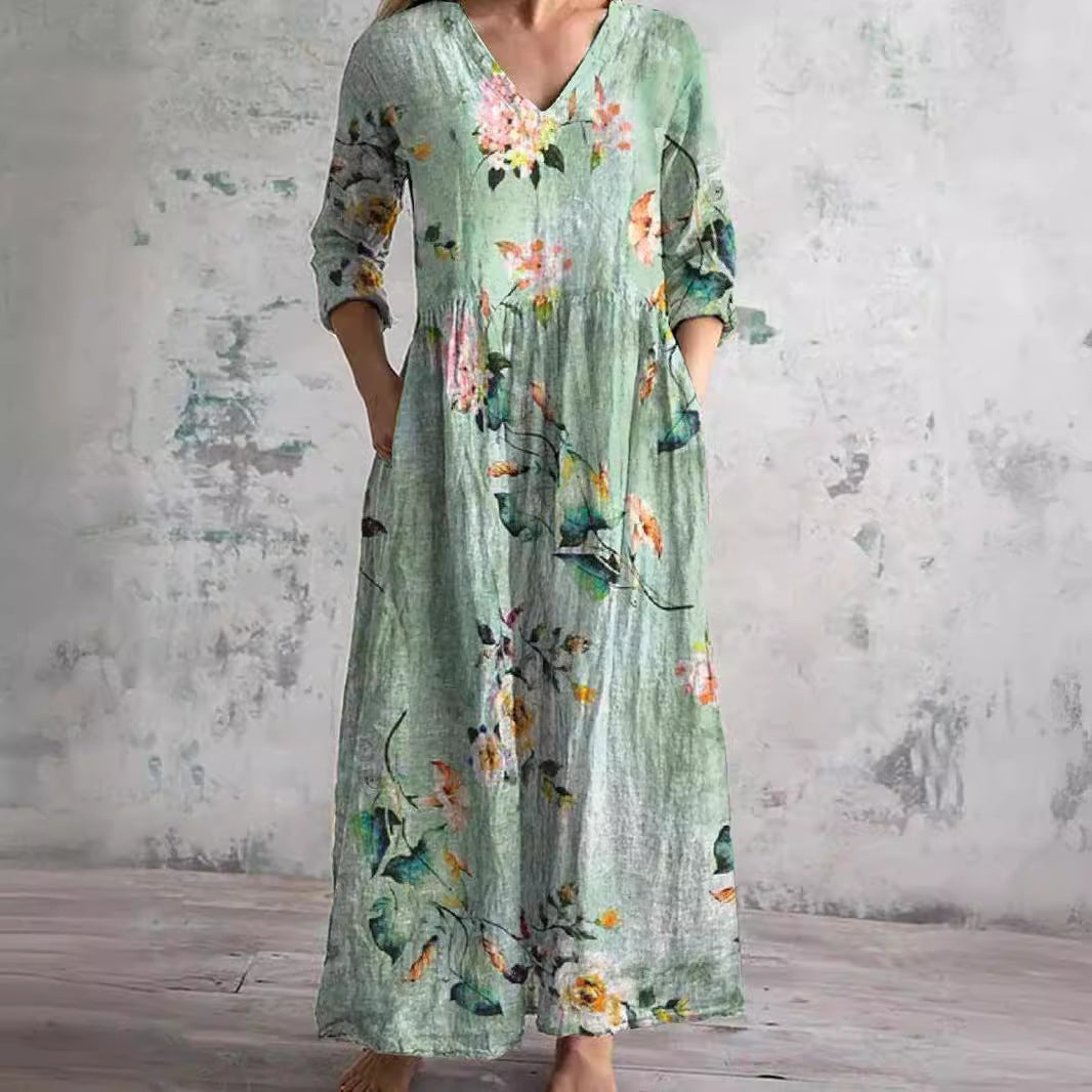 Aisling™ – Elegant Sommerkjole i Høj Kvalitet med Blomstermønster