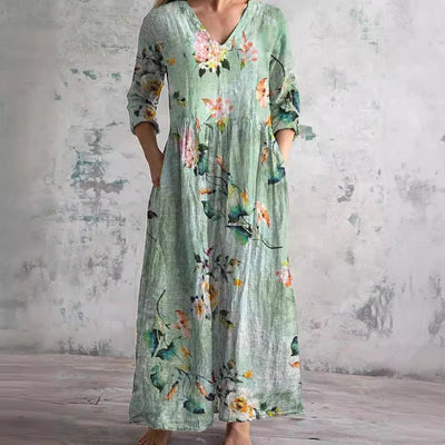 Aisling™ – Elegant Sommerkjole i Høj Kvalitet med Blomstermønster