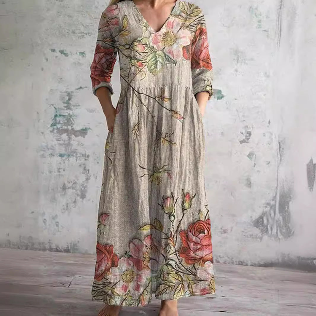 Aisling™ – Elegant Sommerkjole i Høj Kvalitet med Blomstermønster
