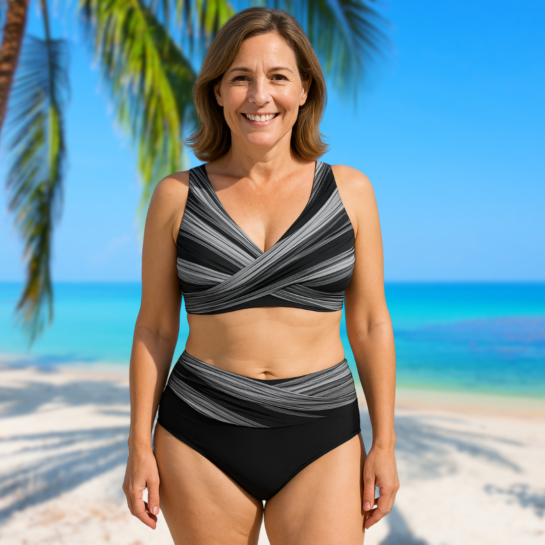 Melanie™ – Farverig Formende Sommerbikini for Ekstra Selvtillid
