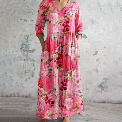 Aisling™ – Elegant Sommerkjole i Høj Kvalitet med Blomstermønster