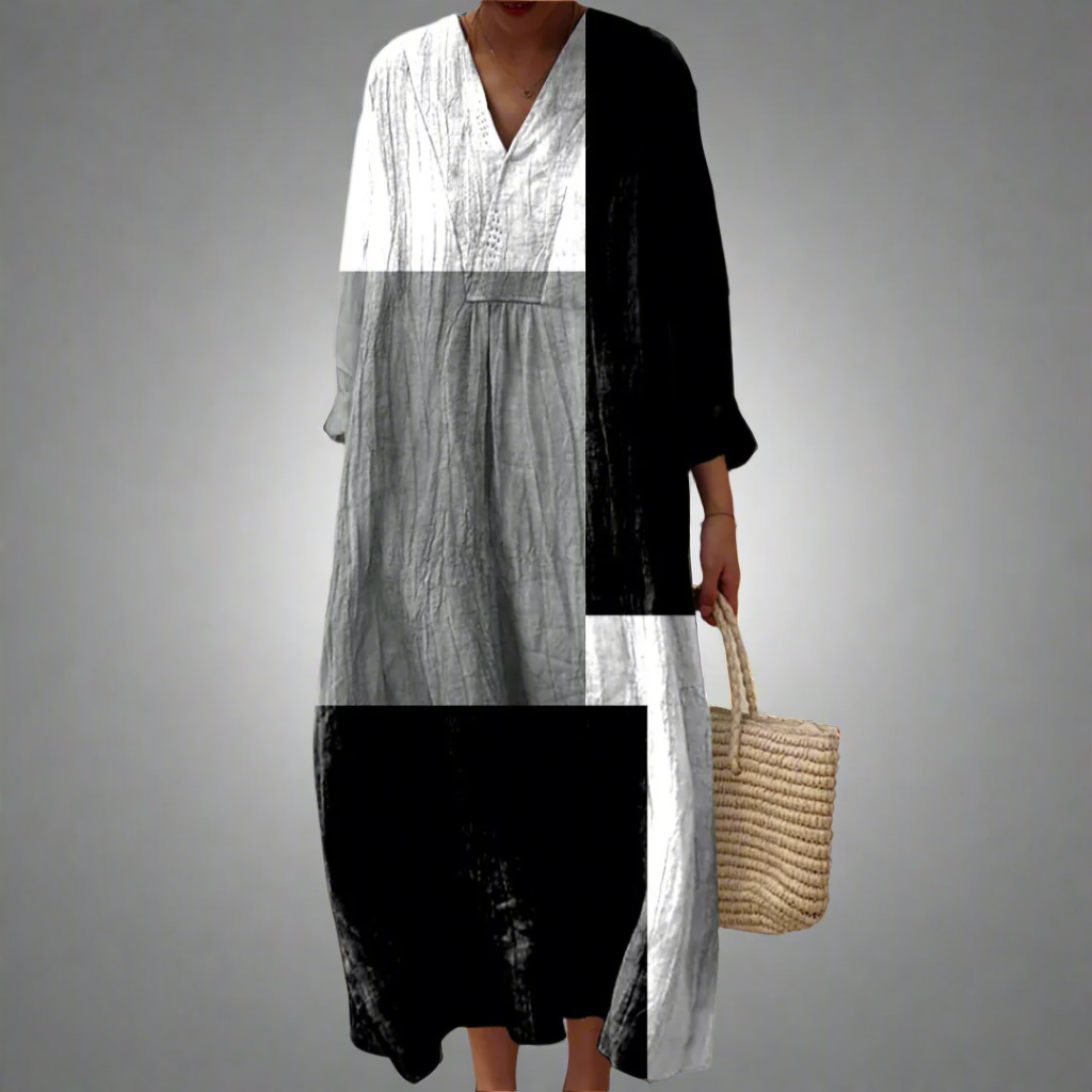 Colette™ | Abstrakt Patchwork-Maxikjole