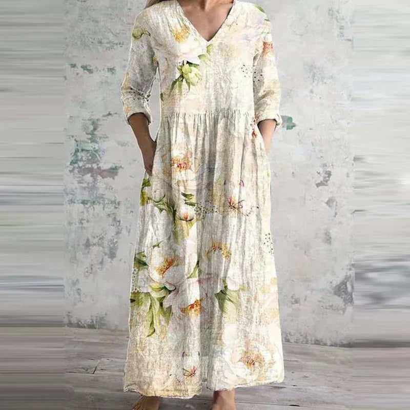 Aisling™ – Elegant Sommerkjole i Høj Kvalitet med Blomstermønster
