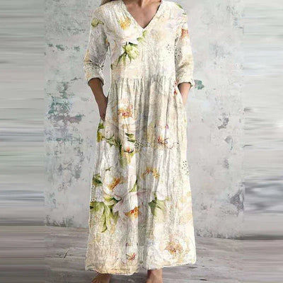 Aisling™ – Elegant Sommerkjole i Høj Kvalitet med Blomstermønster