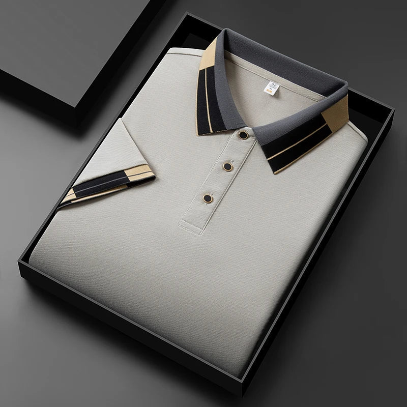 Marius™ – Elegant Poloshirt med Kontrasterende Detaljer