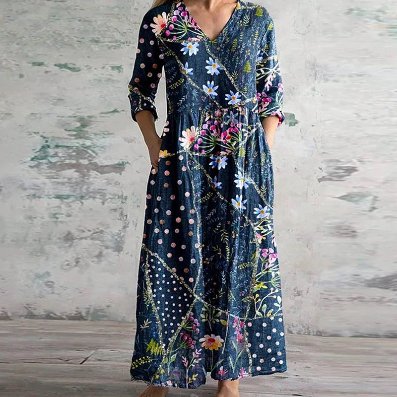 Aisling™ – Elegant Sommerkjole i Høj Kvalitet med Blomstermønster
