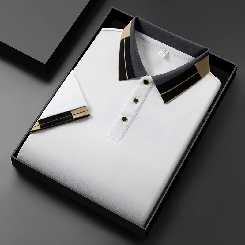 Marius™ – Elegant Poloshirt med Kontrasterende Detaljer