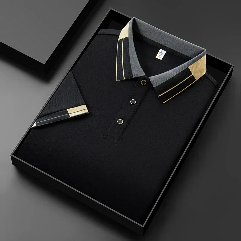 Marius™ – Elegant Poloshirt med Kontrasterende Detaljer