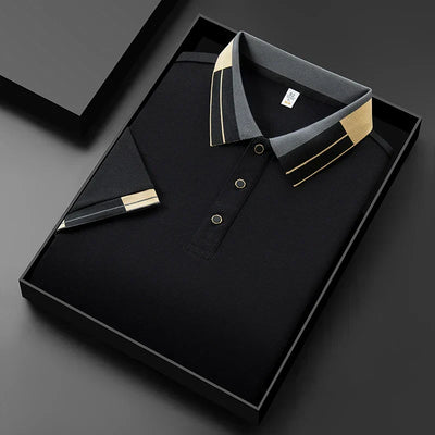 Marius™ – Elegant Poloshirt med Kontrasterende Detaljer