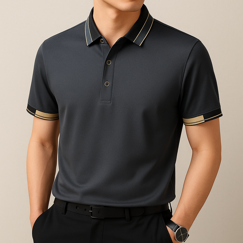 Marius™ – Elegant Poloshirt med Kontrasterende Detaljer