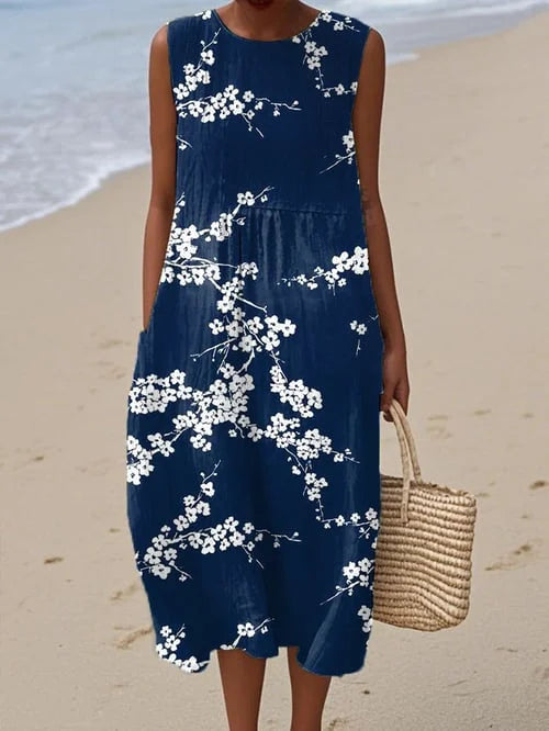 Tess™ – Elegant midi-kjole med blomsterprint