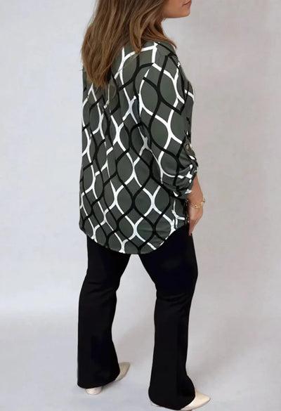 Ottilie™ – Afslappet Langærmet Bluse med Elegant Mønster