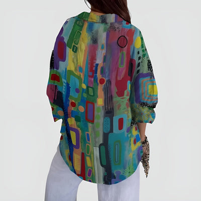 Eleni™ – Behagelig Bluse med Geometrisk Mønster