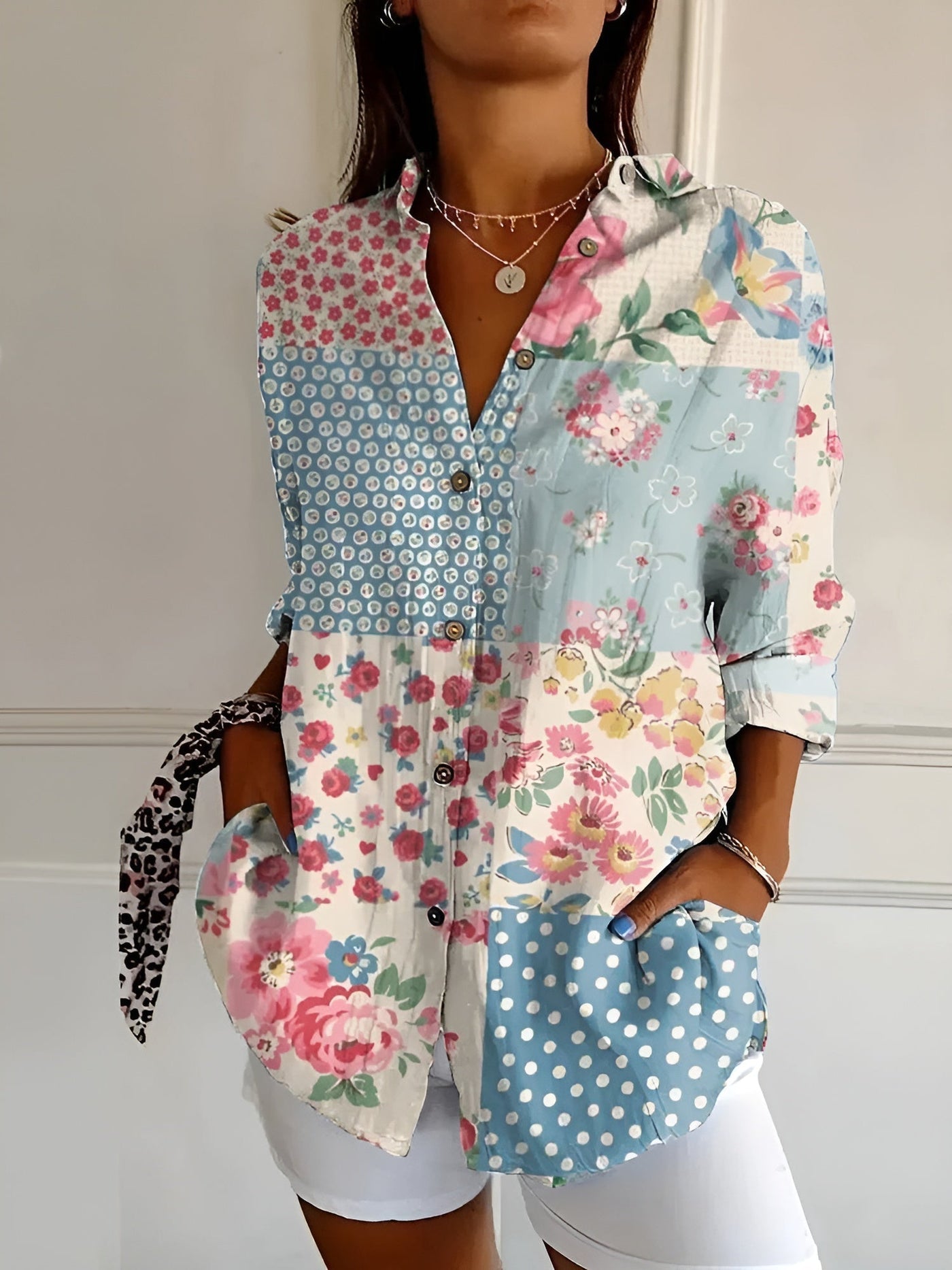 Cerelia™ – Stilfuld Bluse med Blomstermønster