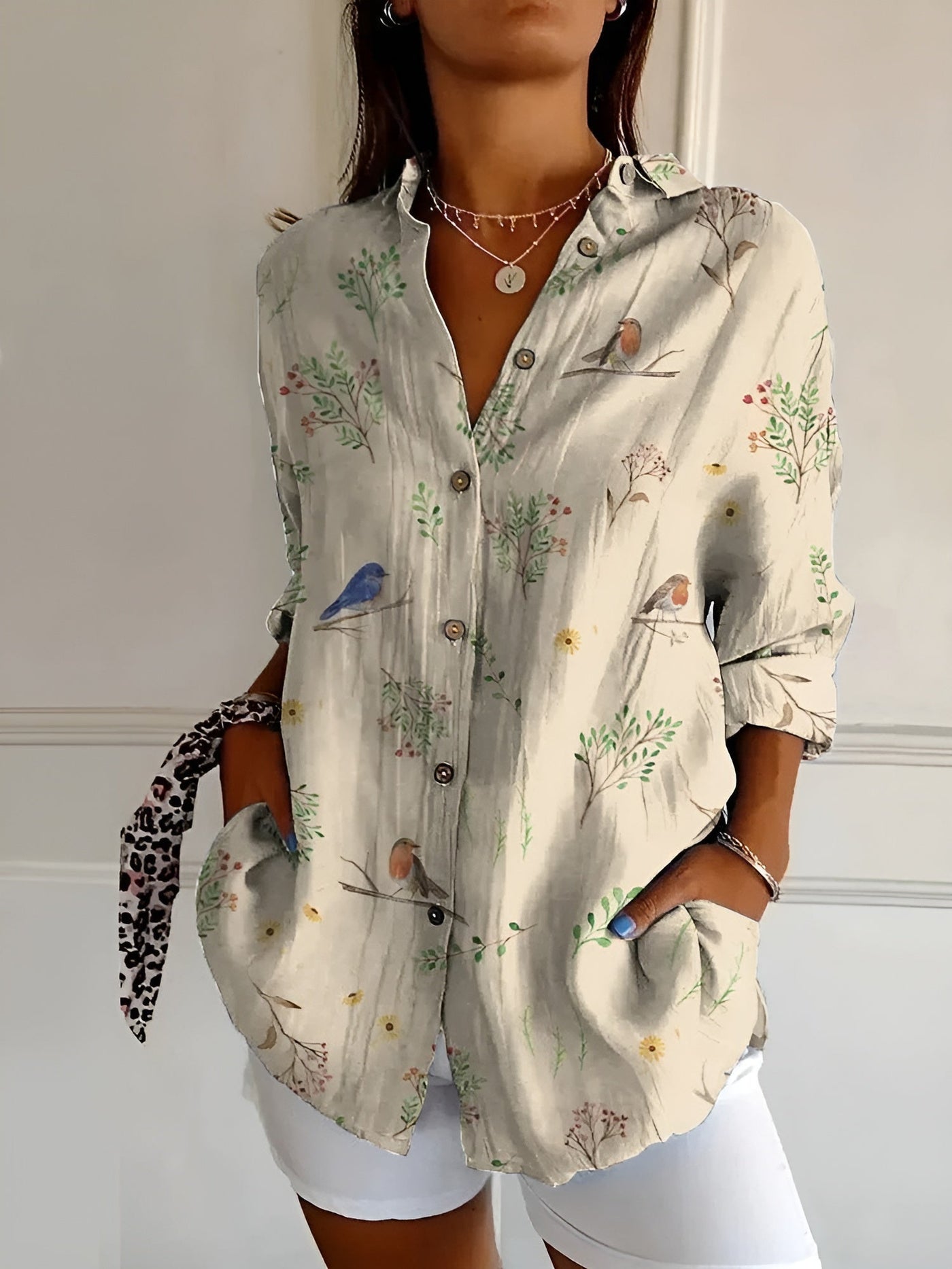 Cerelia™ – Stilfuld Bluse med Blomstermønster