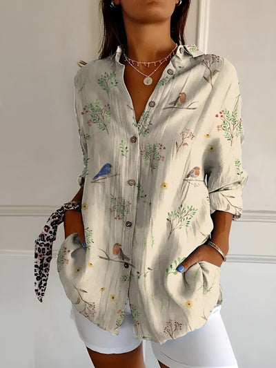 Cerelia™ – Stilfuld Bluse med Blomstermønster