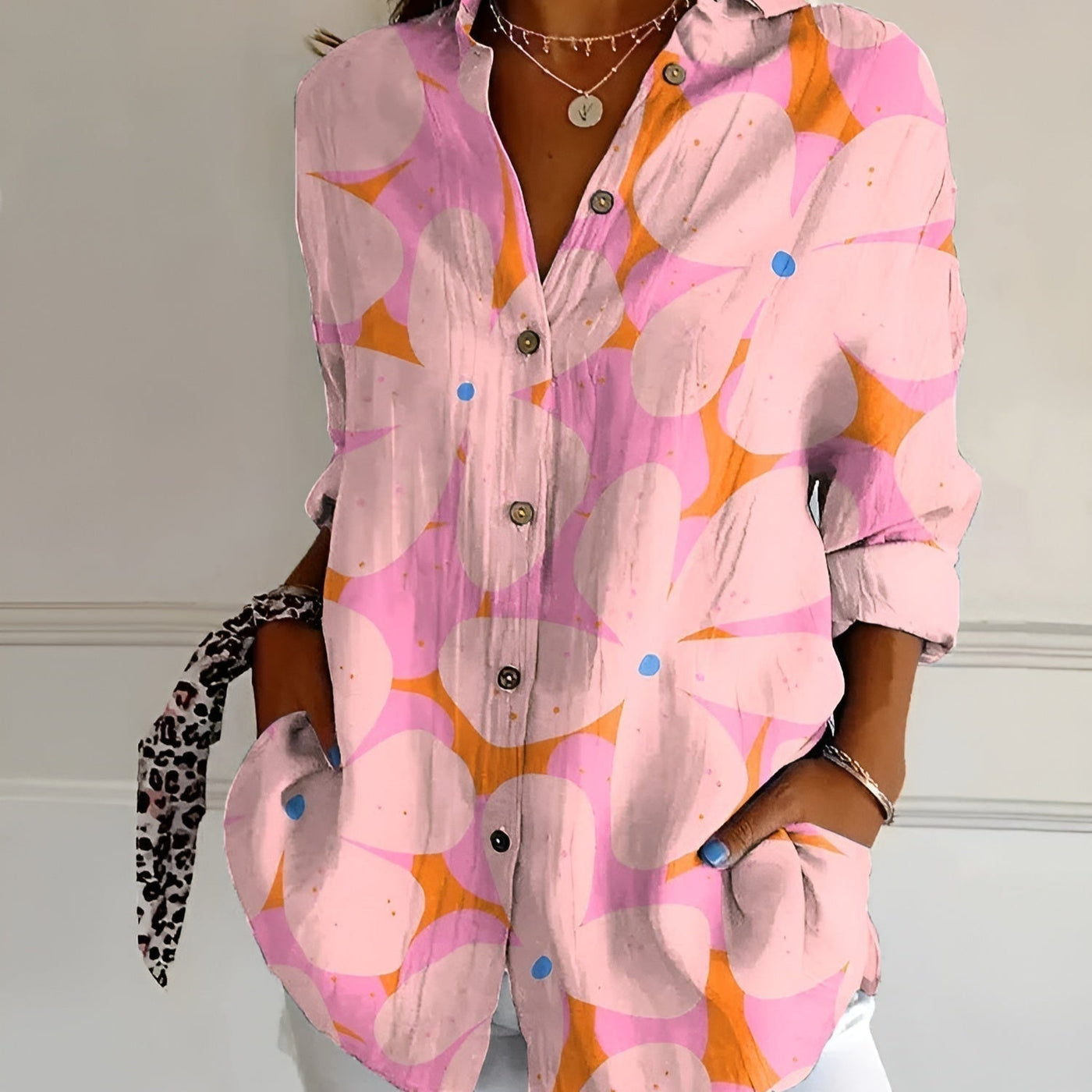Cerelia™ – Stilfuld Bluse med Blomstermønster
