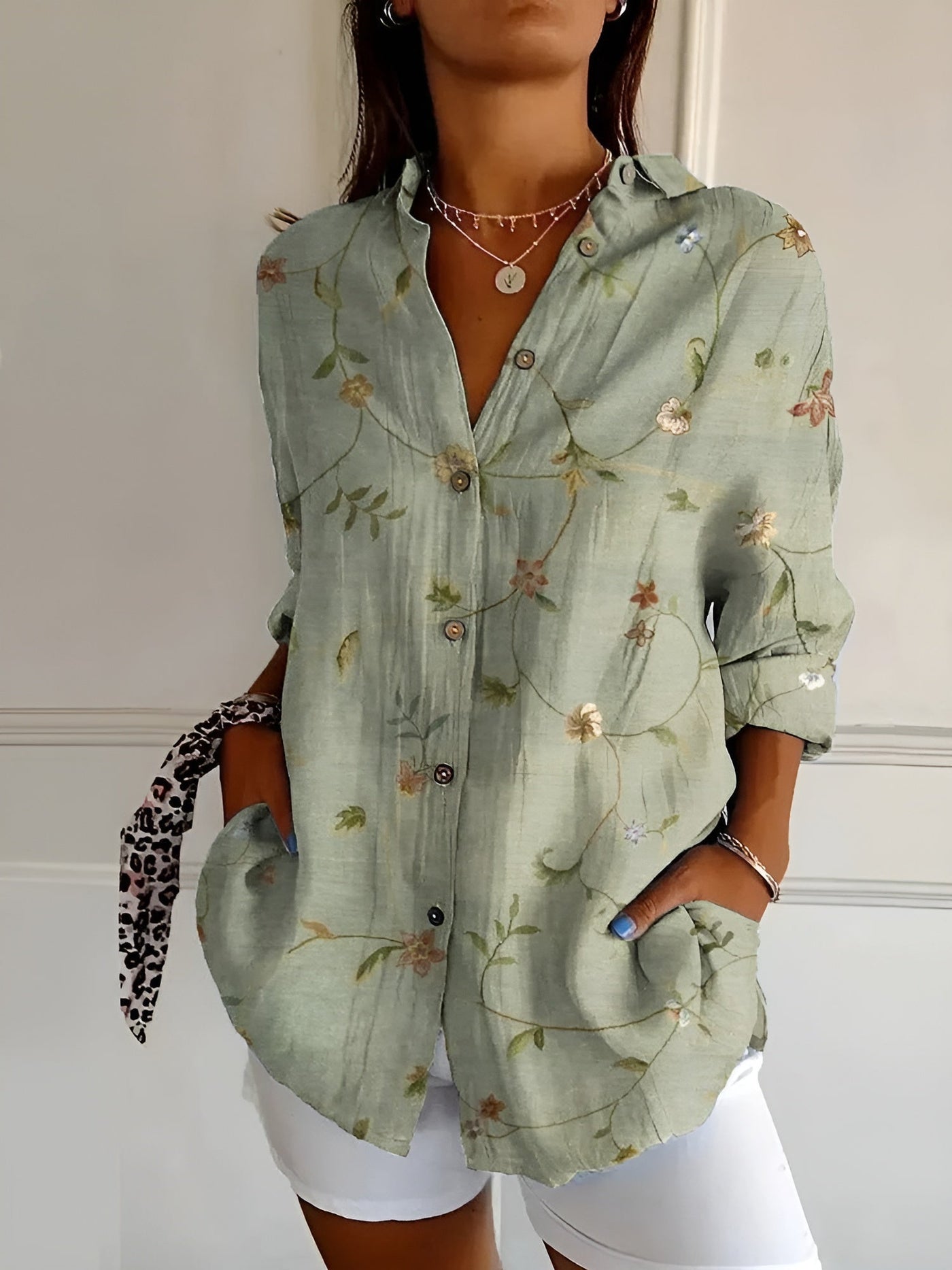 Cerelia™ – Stilfuld Bluse med Blomstermønster